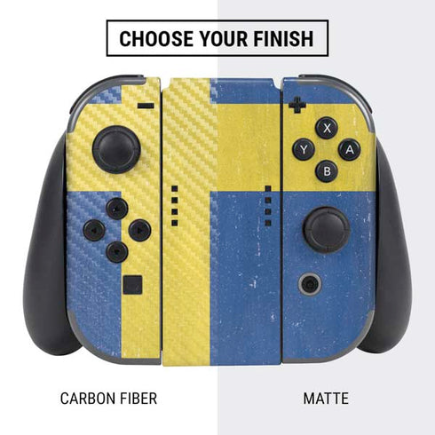 Sweden Flag Distressed Nintendo Switch Bundle Skin